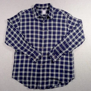 Brooks Brothers Mens Blue Cotton Flannel Shirt Large - Picture 1 of 12