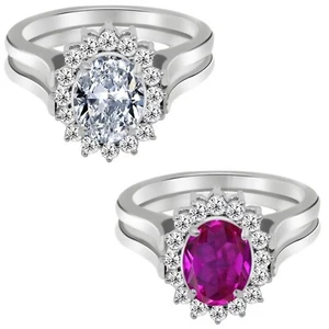 4.25Ct 100% Natural Tourmaline & White Solitaire Crown Flip Ring In 925 Silver - Picture 1 of 9