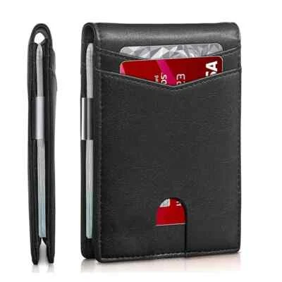 Slim Smart PU Leather Wallet for Men with Money Credit Card Clip RFID Blocking - Image 1 of 4