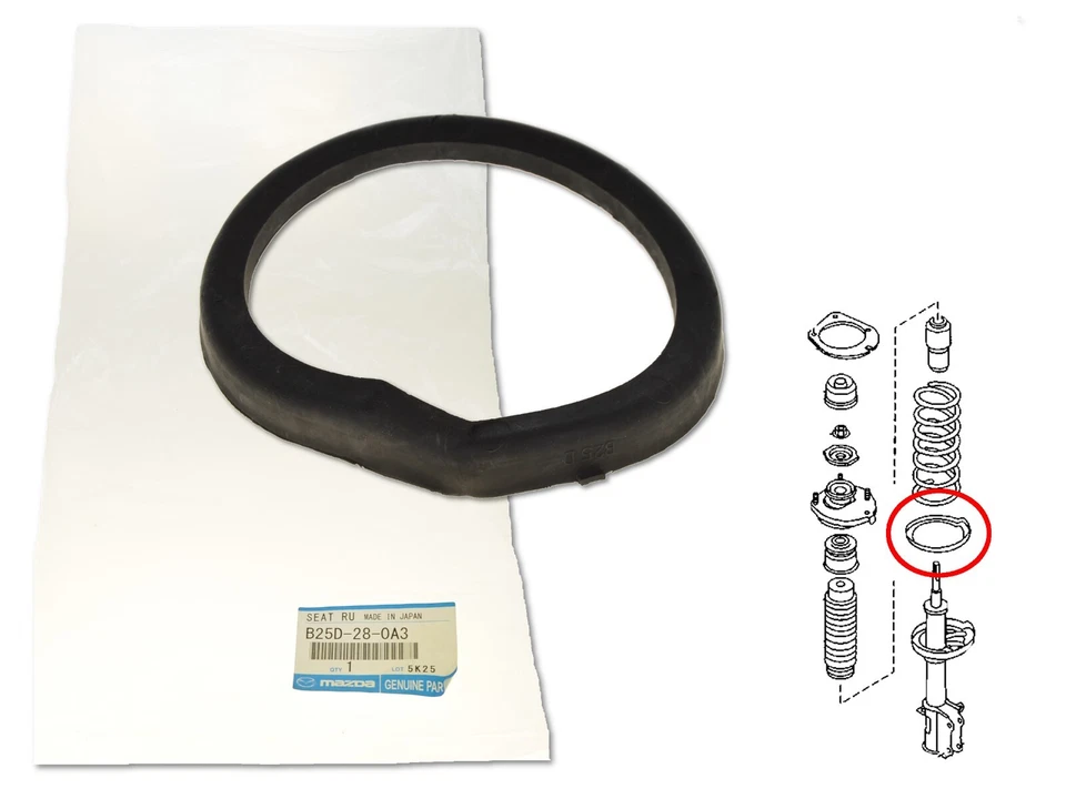 Muelle helicoidal trasero aislante B25D-28-0A3 OE para Mazda 323 Premacy Foto 1 de 1