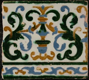 Rare Antique Hispano-moresque Spanish arista tile 16th century Toledo - Picture 1 of 2
