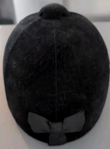 Vintage Chas Owen & Co. Black Velvet Horse Riding Hard Hat Bow LTD England - Picture 1 of 8