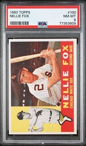 1960 Topps Nellie Fox #100 PSA 8 NEW LABEL VINTAGE BASEBALL WHITE SOX 