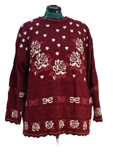 Trimmings Sweater Women Size 22W Pullover Sparkling Floral Vintage Grannycore - Picture 1 of 10