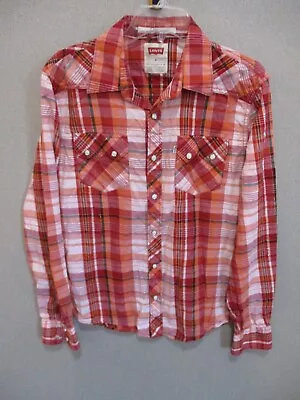 Levi's Sawtooth Western Shirt Snap Front Gold Metallic Size M Modern Fit - Image 1 of 4