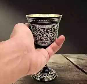 Floral Gothic Roman Royal Collection Trinkglas 6" Messing Kelch Kelch Geschenk - Bild 1 von 6