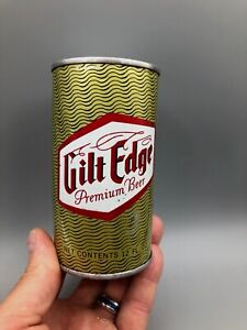 Old 12oz GILT EDGE "Rattlesnake" SS Pull Tab Beer Can Bosch Brew Houghton Mich