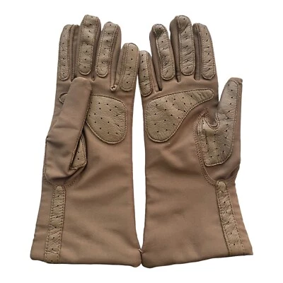 Guantes Fownes Talla Única Mujer Cuero Spandex Marrón Elastizados Conducción De Colección Foto 1 de 4