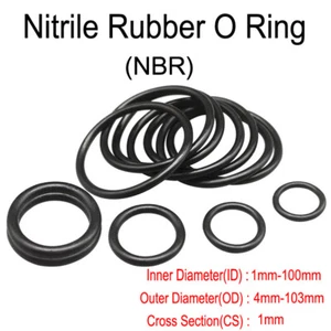 1.5mm Cross Section O Rings Nitrile Rubber NBR 1-100mm ID Oil Resistant Seals - Picture 1 of 14