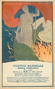 Postal 1920s Italia Banco Préstamo Publicidad Cartel Estilo Arte Patriótico TP24-4031 - Imagen 1 de 2