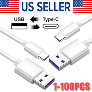 USB Type C Data Cable 5A Fast Charging USB-A to USB-C Charger lot Cord For Phone - Picture 1 of 16
