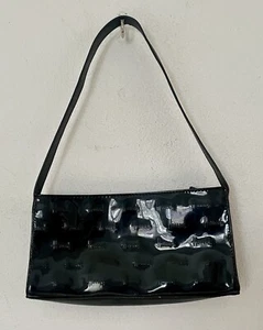 Harrods black PVC small handbag tote single handle width 27 cm height 14 cm - Picture 1 of 6