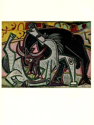 1964 Vintage PICASSO "THE BULLFIGHT" WONDERFUL & FAMOUS COLOR offset Lithograph