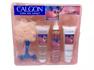 Calgon Tropical Dream Gift Set Shower Bath Gel Body Mist Spray Lotion Scrubbie - Picture 1 of 9