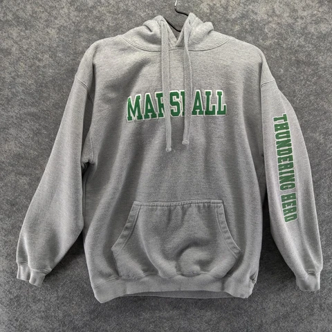 Marshall Thundering Herd Sweatshirt Mens Medium Gray Hoodie Sweater Pullover Cover
