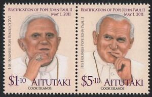 Aitutaki 2012 - Mi-Nr. 834-835 ** - MNH - Seligsprechung Papst Johannes Paul II
