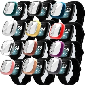 Weiche TPU-Displayschutzhülle Full Cover Skin für Fitbit Versa 3/Fitbit Sense - Bild 1 von 53