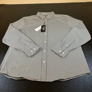 Rhone Commuter Shirt Slim Fit Pine Multi Stripe Button Up White Gray Mens XXL - Picture 1 of 10