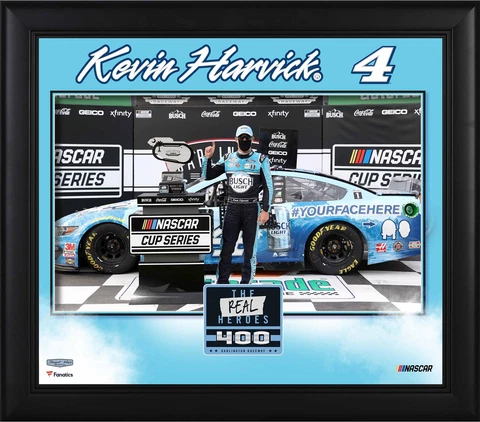 Kevin Harvick Framed 15x17 2020 The Real Heroes 400 Champion Collage Cover