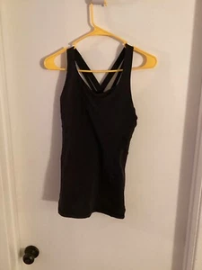 Women "Lululemon" blk, criss cross back tank top. No Size P2P 14". P.O. - Picture 1 of 2