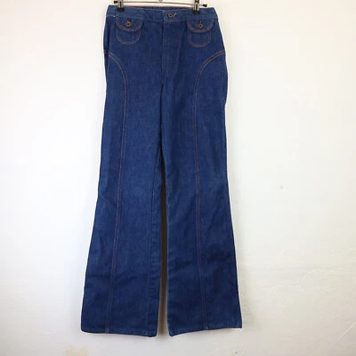 Jeans Wrangler Saddleback vintage años 70 bolsillos delanteros con botones pierna ancha 29x33 Foto 1 de 4