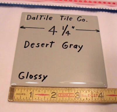 1 pc. Glossy *Desert Gray* Ceramic Tile by Daltile...4-1/4"    NEW STOCK Foto 1 de 4