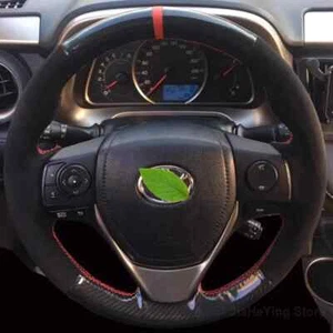 DIY Car Steering Wheel Cover For Toyota RAV 4 2013-2018 Corolla Auris 2014-2017 - Foto 1 di 12