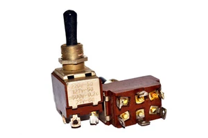 30 pcs P2T-1 Toggle Switch Silver On-Off-On 3 Position 6Pin 3A 220V Soviet - Picture 1 of 2