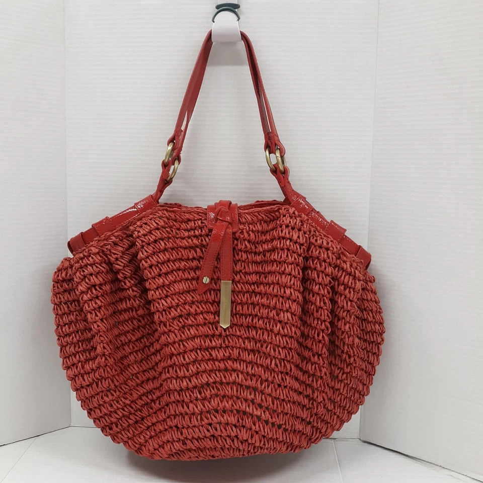 Adrienne Vittadini Muy Grande Rojo Paja Bolso de Mano Cartera Bolso de Hombro Foto 1 de 4
