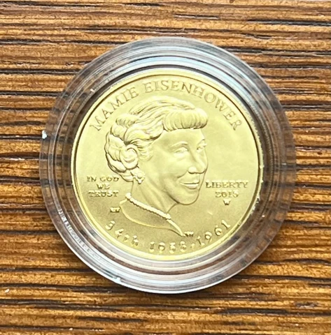 2015 1/2 oz Gold First Spouse Series Mamie Eisenhower BU Coin Low Mintage 2,102 Cover