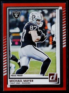 Donruss Michael Mayer 2025 prueba de prensa rojo #117 Las Vegas Raiders - Imagen 1 de 2