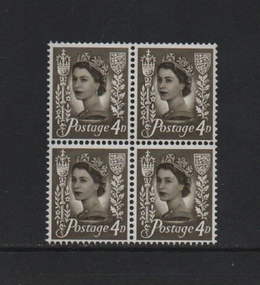 JERSEY 1968 4d. olive-sepia (one phosphor band) (SG12) BLOCK OF 4 *VF MNH* - Image 1 of 2