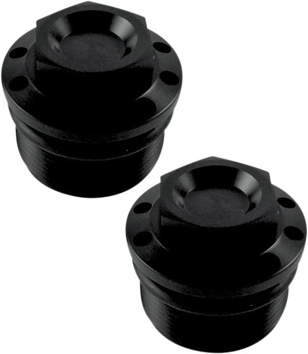 Joker Machine Fork Tube Caps 39mm Black #10-310B Harley Davidson Sportster Foto 1 de 1
