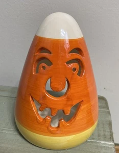 Vintage Halloween Candy Corn Jack O Windlicht Kerzenhalter Walnut Creek - Bild 1 von 6