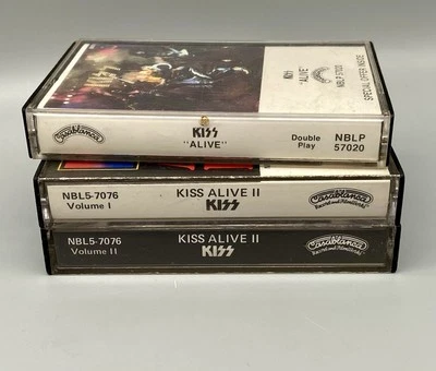 KISS Alive & KISS Alive II Volume 1 & 2 DOUBLE Cassette Tape Set Lot Casablanca - Image 1 of 4