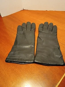 NEU Vintage Aris schwarze Lederhandschuhe Kaschmir gefüttert Damengröße 8 Isotoner - Bild 1 von 11