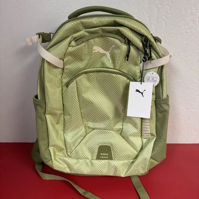 Mochila PUMA Challenger 2 Laptop Botella de Agua Almacenamiento Verde Nueva Con Etiquetas Foto 1 de 3