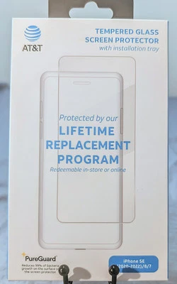 AT&T закаленное стекло протектор экрана для iPhone SE (20-22) / 8 / 7 4513N - Изображение 1 из 2
