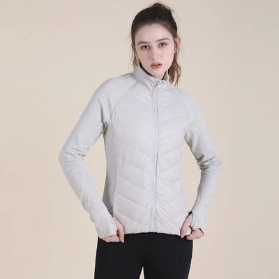 Casual Sport Down Jacket Femmes Coupe  Vent Chaud Fitness Top Léger Slim Manteau - Photo 1/4