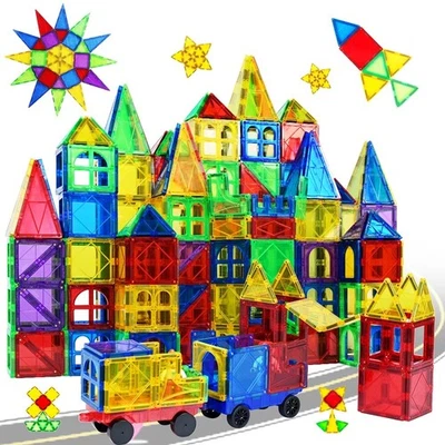 Children Magnetic Tiles Set - 186 Piece - Image 1 of 4