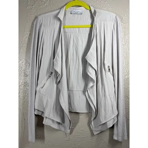 Chaqueta cárdigan gris Lola & Sophia New York para mujer frente abierto talla pequeña - Imagen 1 de 6