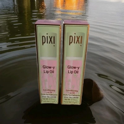 Paquete de 2 aceites acondicionadores para labios Pixi Detox Glow-y - como nuevos - 0,19 oz cada uno Foto 1 de 4