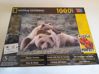 National Geographic 1000 Piecs Jigsaw Puzzle Alaskan Grizzlies Bears NEW SEALED - Image 1 of 4