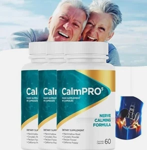 - 60 Vegan Capsules, GMO-Free Nerve Calming Formula 1 Month Supply CalmPro 5 - Picture 1 of 6