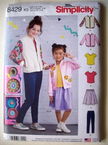 Bomber jacket skirt pants top girls pattern 8429 size 7 8 10 12 14 UNCUT - Picture 1 of 2