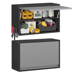 Wall Mounted Metal Storage Cabinet Garage Wall Cabinet with Adjustable Shelves - Picture 1 of 13
