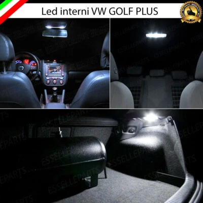 KIT LED INTERNI ANTERIORE POSTERIORE BAGAGLIAIO VW GOLF PLUS LED CANBUS 6000K - Immagine 1 di 4