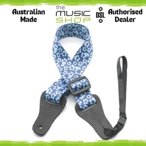 DSL 1.5" Blue Print Adjustable Ukulele Strap with Quick Release -Australian Made - Picture 1 of 2