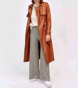 Warehouse Faux Leather Tie Waist Coat - Size M (Final Reduction) - Picture 1 of 3