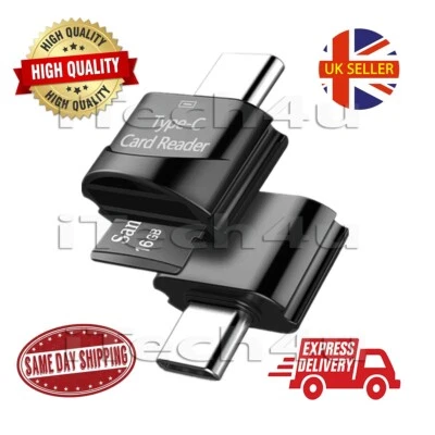 USB Typ-C OTG auf Micro SD TF Adapter Speicherkartenleser mit Schlüsselring - Bild 1 von 4